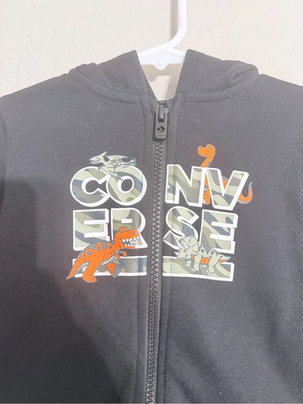 Converse Kids Black Dino Zip Hoodie -18 months